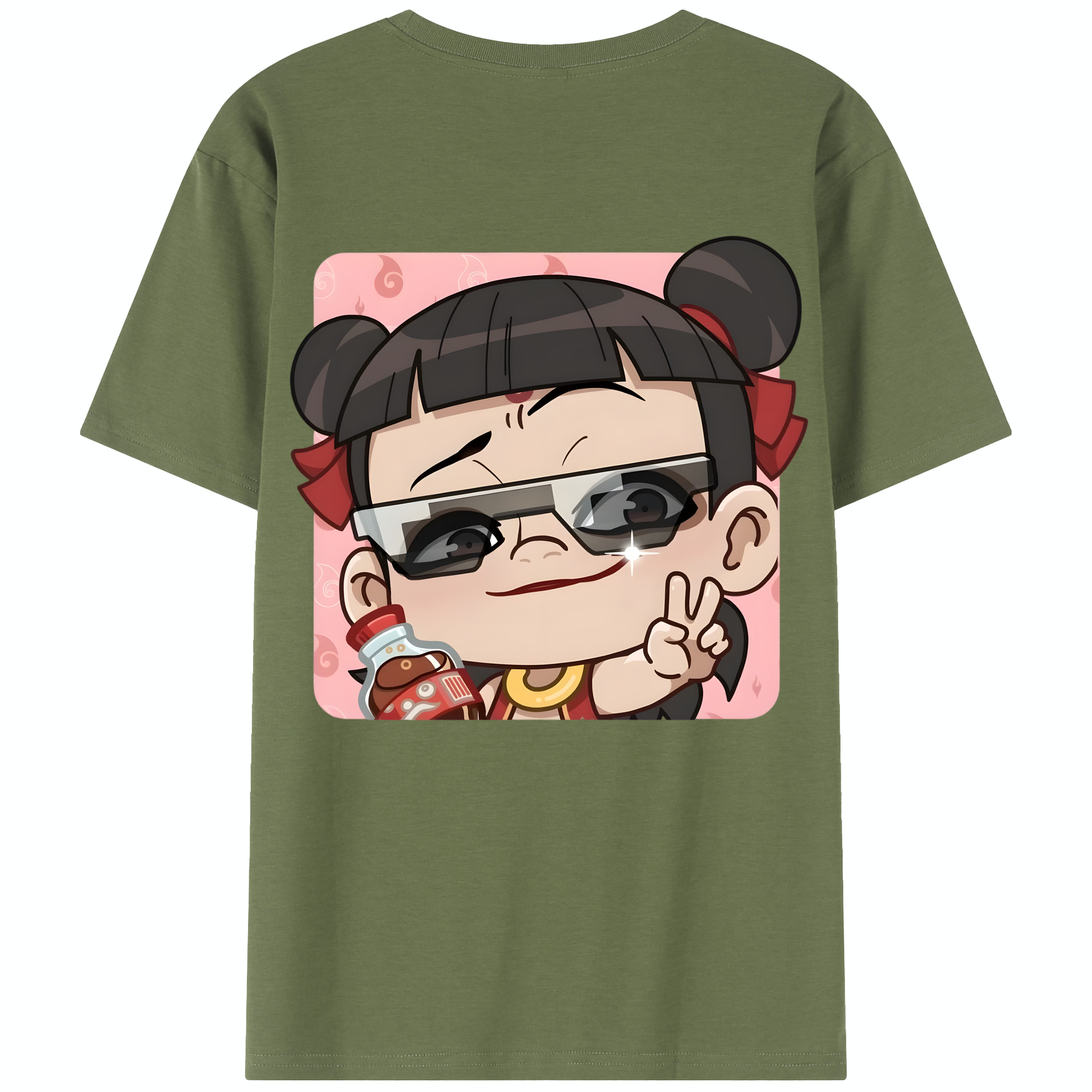 （画像用） Ne Zha 2 ナタ 魔童の大暴れ 綿100％半袖Tシャツ（背面プリント）